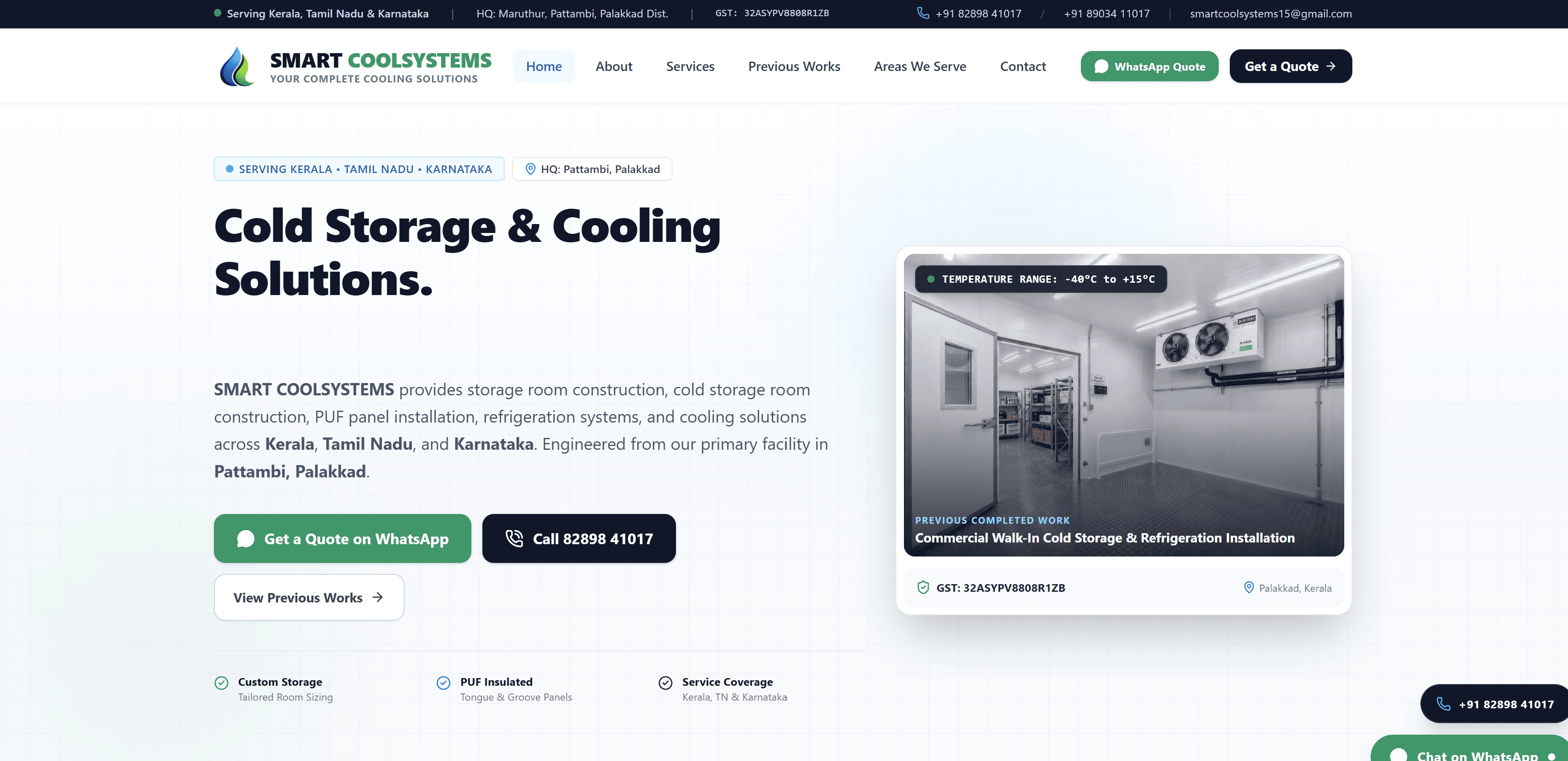 SMART COOL SYSTEMS - COLD STORAGE & HVAC Service by NullPlanets