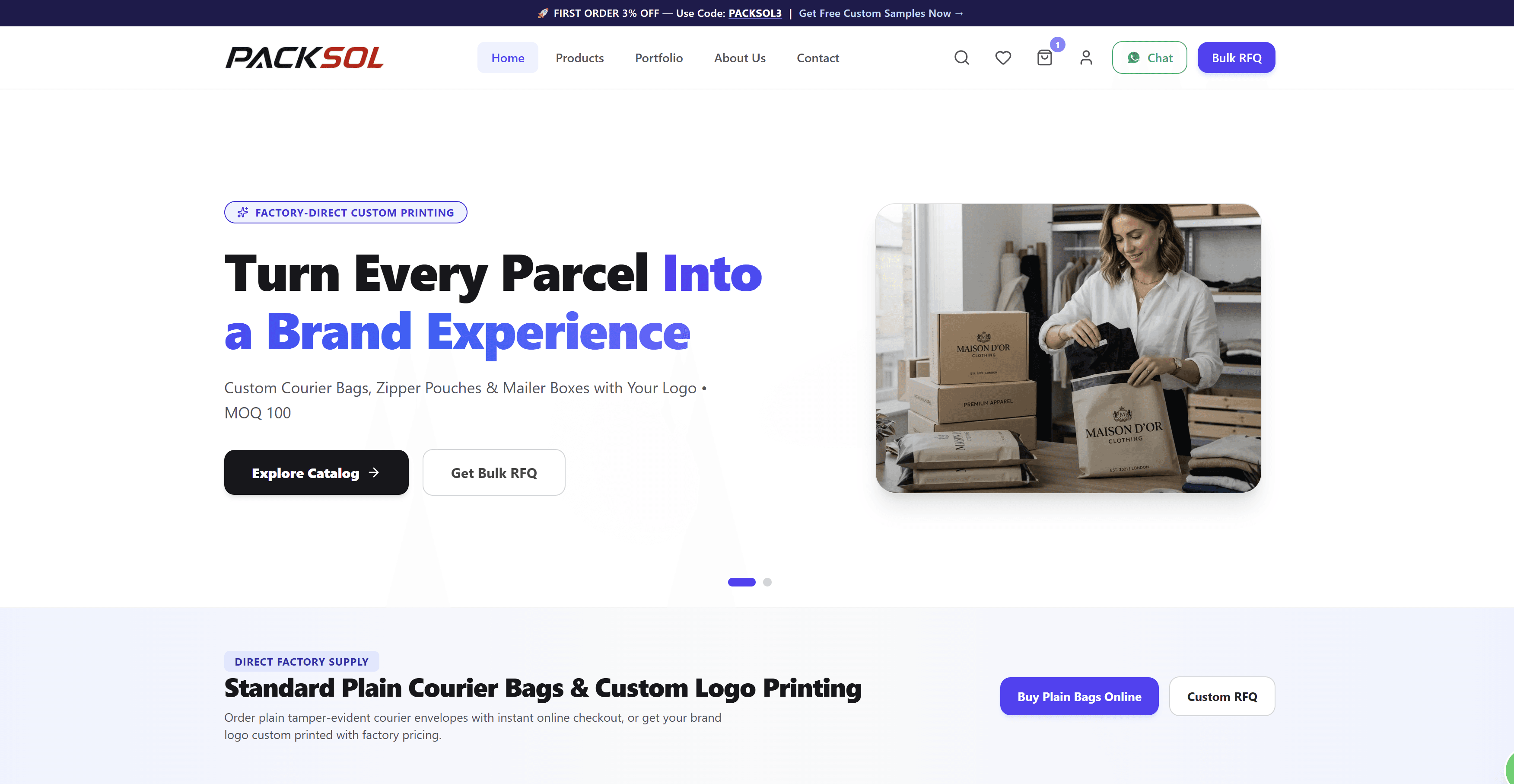 PACKSOL COURIER COVERS - Brand Website & E-Commerce by NullPlanets